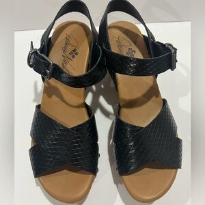 Patricia Nash leather embossed sandals.